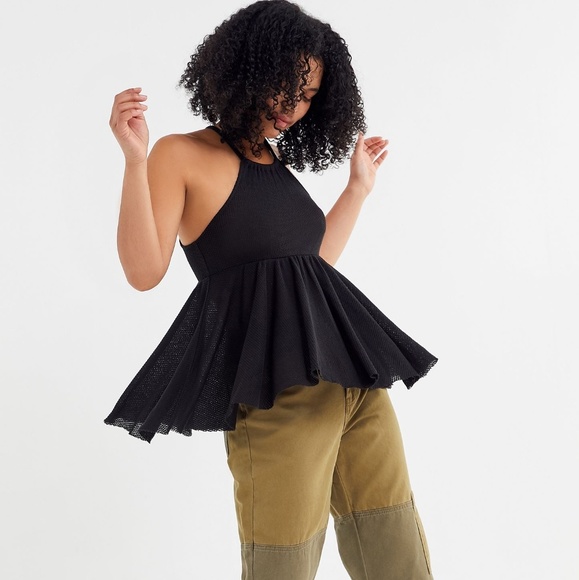 Urban Outfitters Tops - UO CLEMENTINE THERMAL HIGH-NECK BABYDOLL TANK TOP